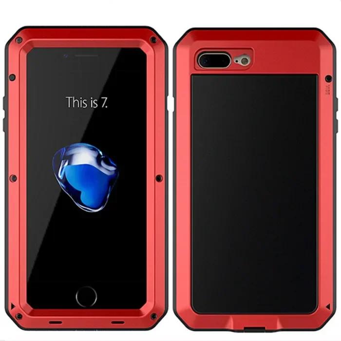 

Heavy Doom Armor Алюминиевый металлический чехол для телефона Противоударный чехол Защитная пленка для экрана для IPhone 15 14 13 12 11 Pro Max XS XR 8 7 Plus For iPhone 12Mini красный