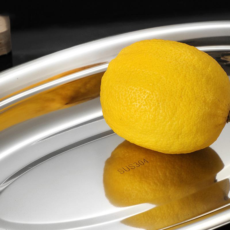 Talíř Servírovací Ocel Nerezový Podnos Talíře Podnos Oválný Talíř na Ryby Večeře Kovový Dezert Jídlo Sushi Svačina Paření Ovoce Podnosy