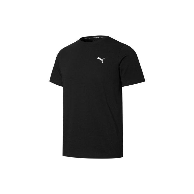 PUMA ESS T Shirts Men's Black Crew Neck Moderate 848723-01