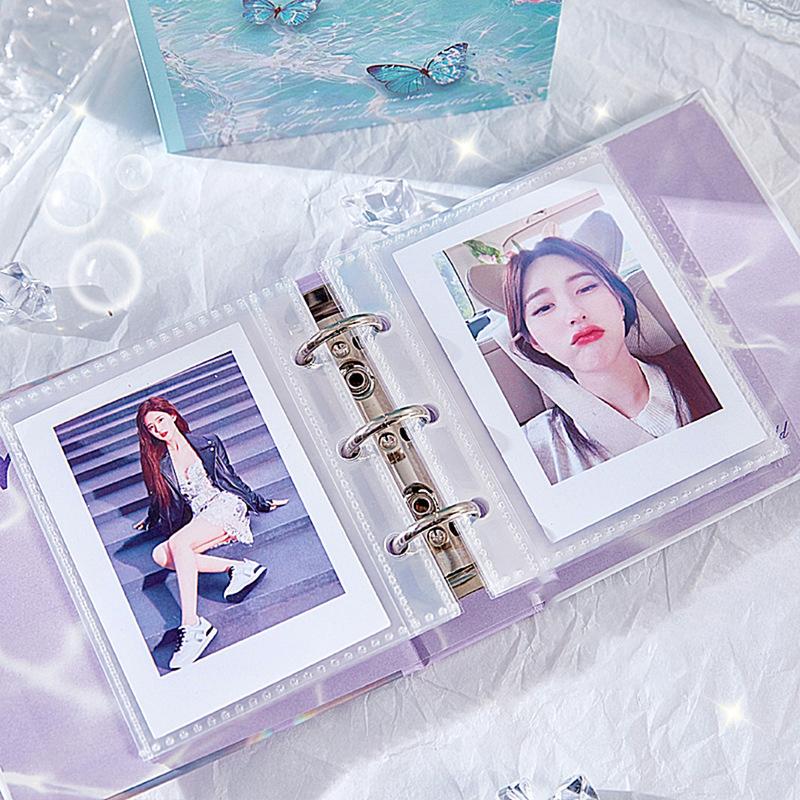 High-Capacity 3 Inch Kpop Idol Photo Album 20 Pockets Bowknot Photocard Binder Mini Gift Small Card Book