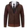 Men S Hooded Cardigan Sweater Thick Knit Outerwear For Winter