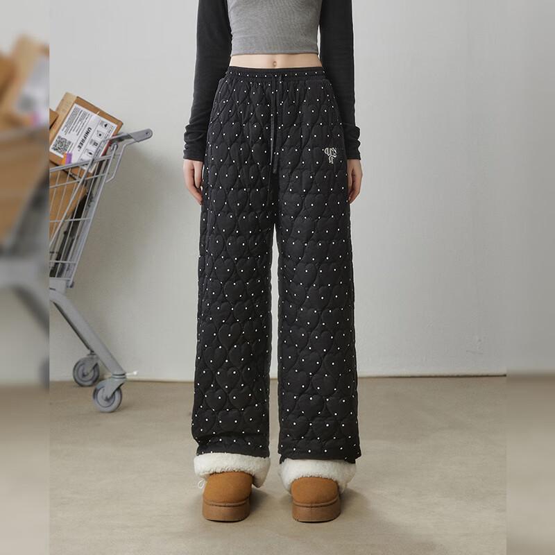 UNIFREE Warm Fleece-Lined Loose Straight Leg Casual Pants