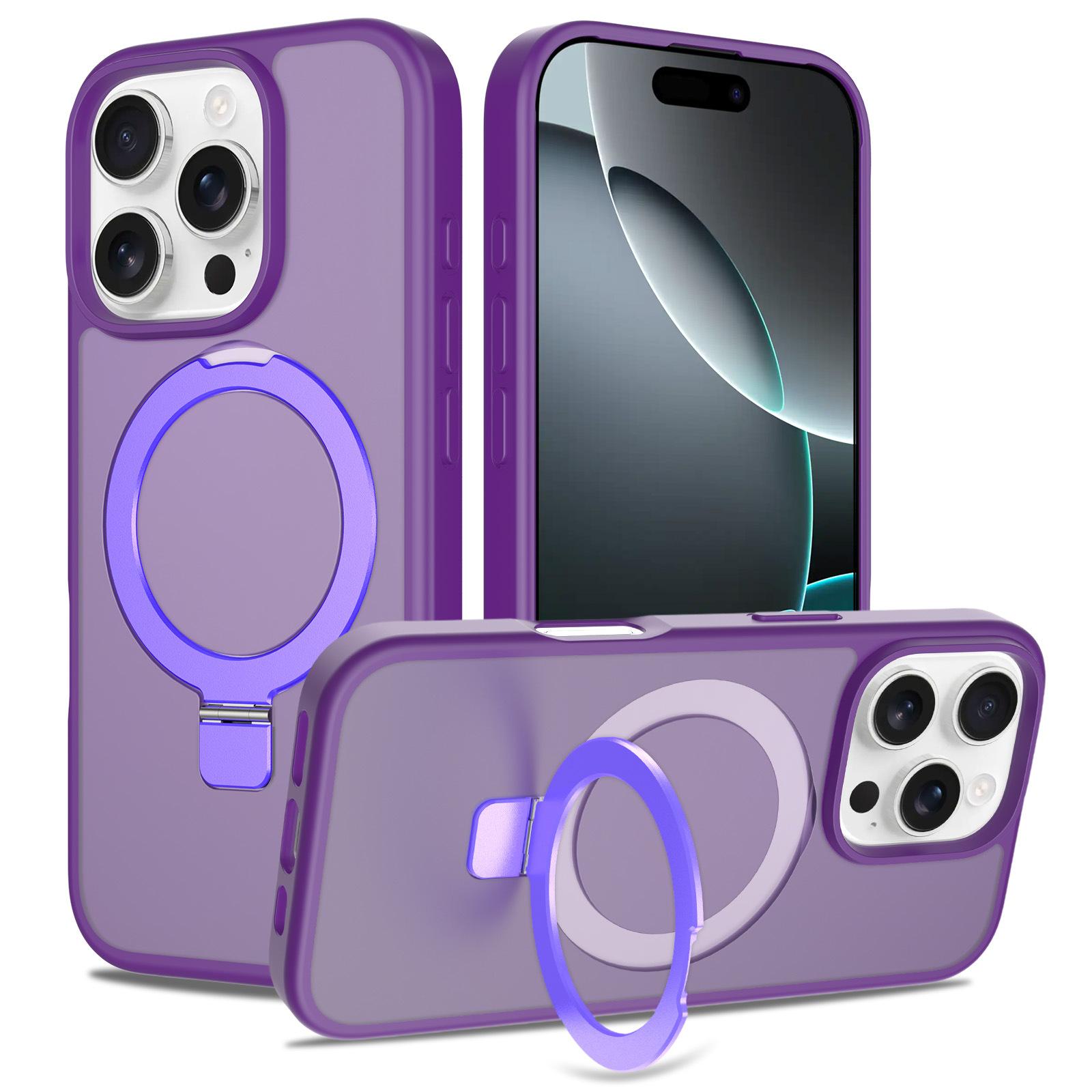 

For Apple 17pm stand type mobile phone case magnetic two-in-one For iPhone16promax matte 15 protective case For iPhone 15 Pro Max