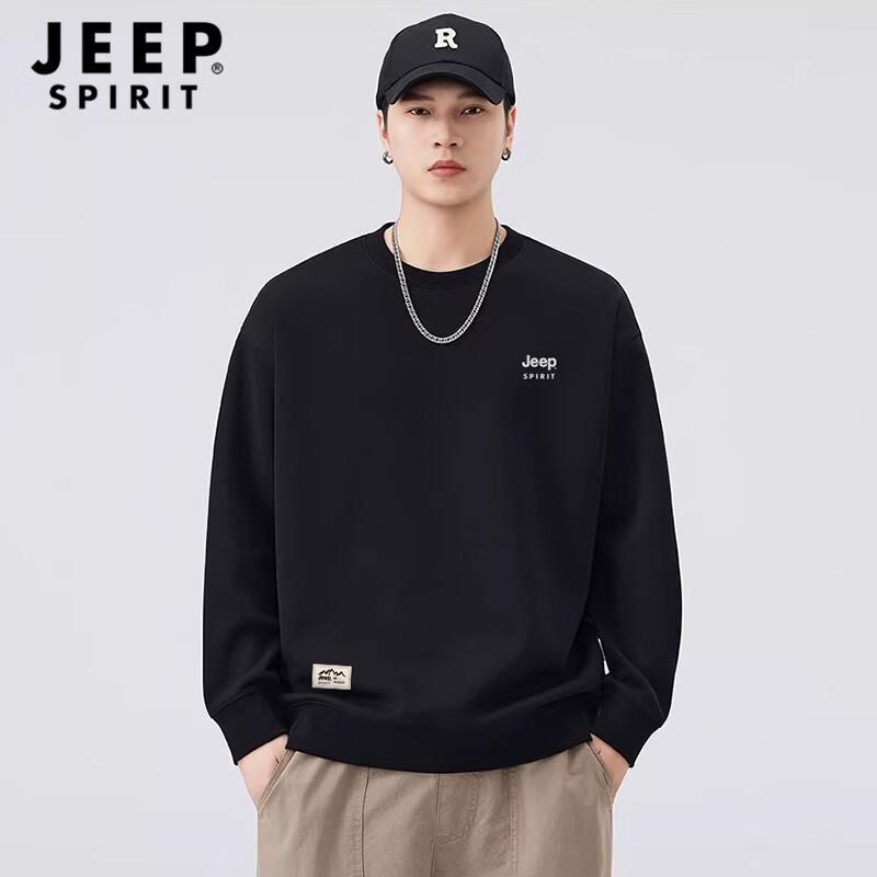 JEEP SPIRIT Men's Casual Round Neck Pullover Sweatshirt