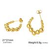 Cazador Geometric Beads Women's Earrings Gold Color Trendy Waterproof Earrings Stainless Steel Jewelry 2026 Party Wedding Gifts