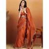 Elegante Lavoro a Specchio Fandy Raso Raso Collezione Saree