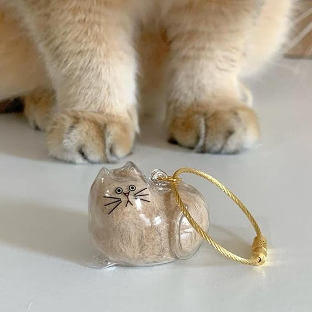 6-teiliger Katzenhaar-Schlüsselanhänger Haarsammlung für Haustiere Gedenkgeschenk Aufbewahrungsflasche