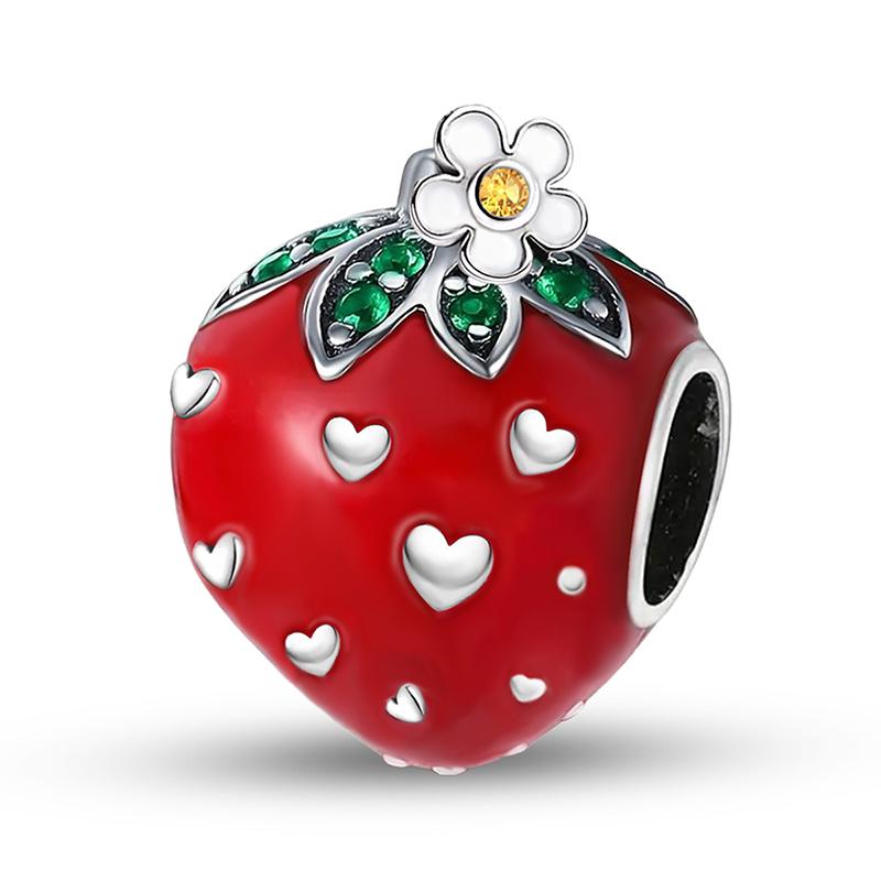 Copper Orange Watermelon Fruit Series Charms Beads Fit Diy Bracelet Necklace Making Gift Of High Quality Jewelry