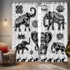 2 Stück Vorhänge im böhmischen Stil mit Tier-Elefantenmusterdruck, zur Dekoration von Schlafzimmern und Wohnzimmern