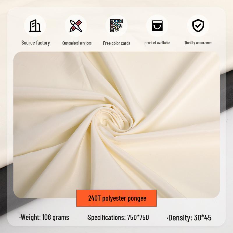 Quick Delivery Yarn-Dyed 240T Pongee Fabric for Curtains, Home Textiles, Down Jackets, Bags, and Fashion Linings