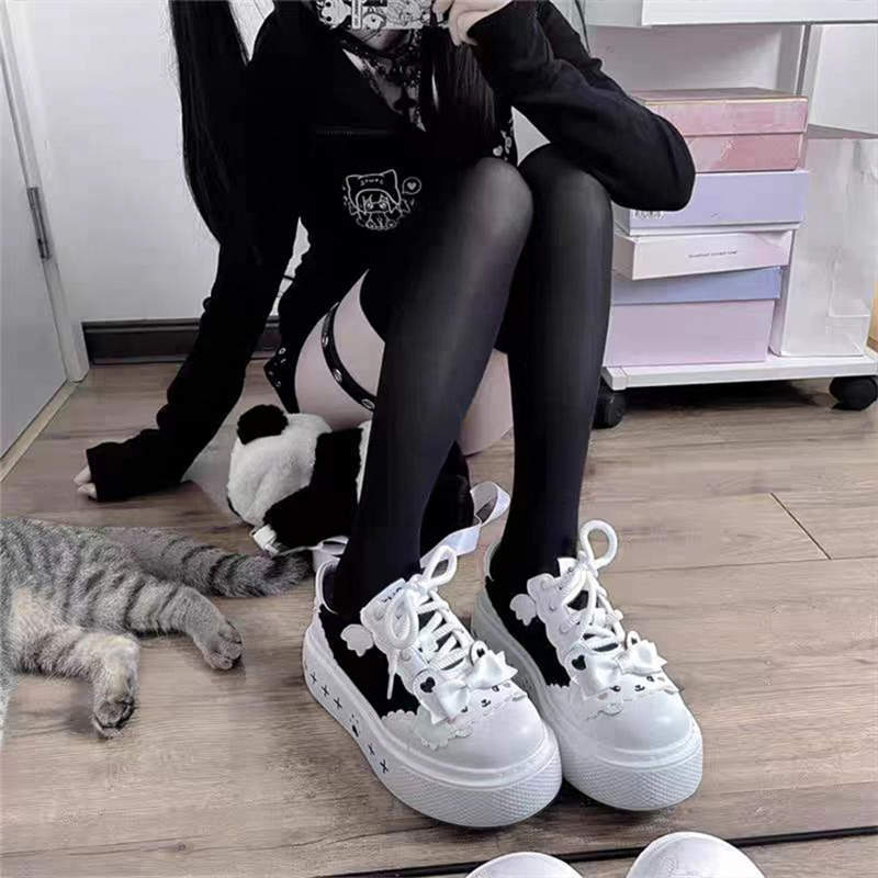 Cute House Yabi Cheese Rabbit Round Platform Canvas Lo Shoes Women's Lolita Cute Lolita Board Shoes