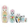 Easter Bunny Russian Nesting Dolls Russian Matryoshka Wood Stacking Nested Set Collectible Gifts Set for Adults Home Decor