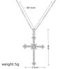 1 pièce Collier Couleur Or Blanc Imitation Dames Vent Froid Plein de Diamants Étoile Mangue Brillant Pendentif Croix Bijoux