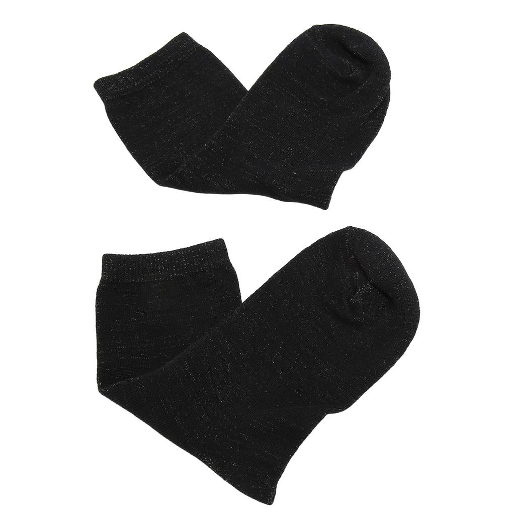 Deodorant Sock Breathable Silver Fiber Ribbed Elastic Odor Resistant Sock for Sweaty Feet Black
