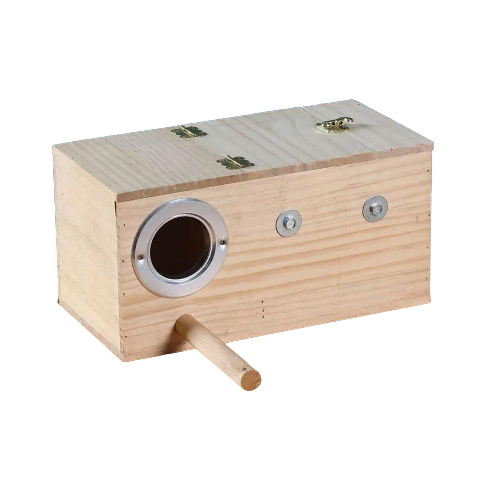 

Bird Nest Box Wooden Bird Nest For Parakeets And Small Birds Horizontal Vertical Hanging House Warm Breeding Box For Outdoor Use