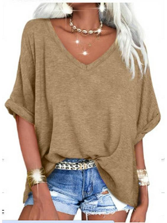 2024 European & American Women's Plus Size Casual Short-Sleeve Loose T-Shirt