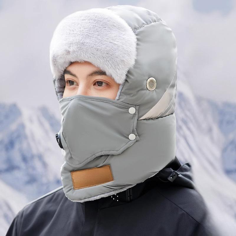 Winter Riding Hat Men's New Ski Hat Universal Windproof Ear Protection Face Mask Outdoor Thickened Lei Feng Hat Women