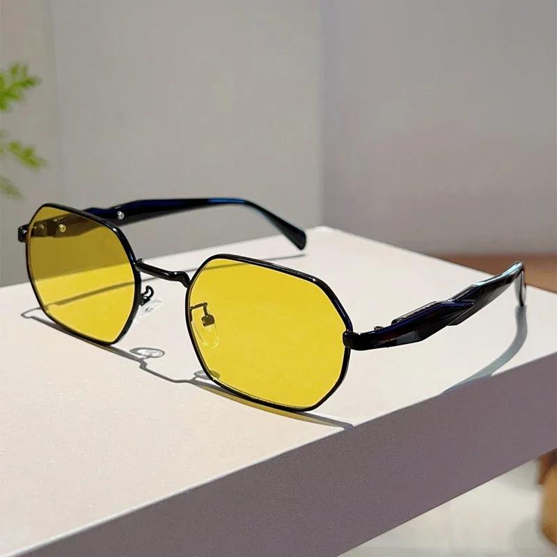 Vintage Polygonal Sunglasses for Men Women Gradient Lens Luxury Brand Design Outdoor Sun Glasses Gafas