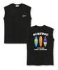 TI.GLAKE Surfboard Ti Oversized Sleeveless T-Shirt Black