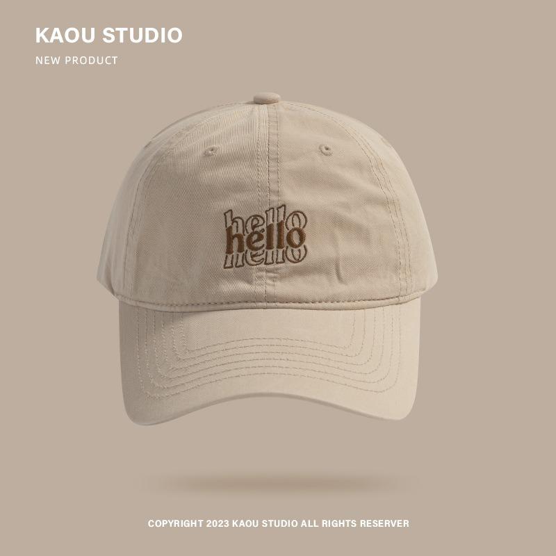 New sunscreen baseball cap simple casual cap polished cotton big head circumference cap