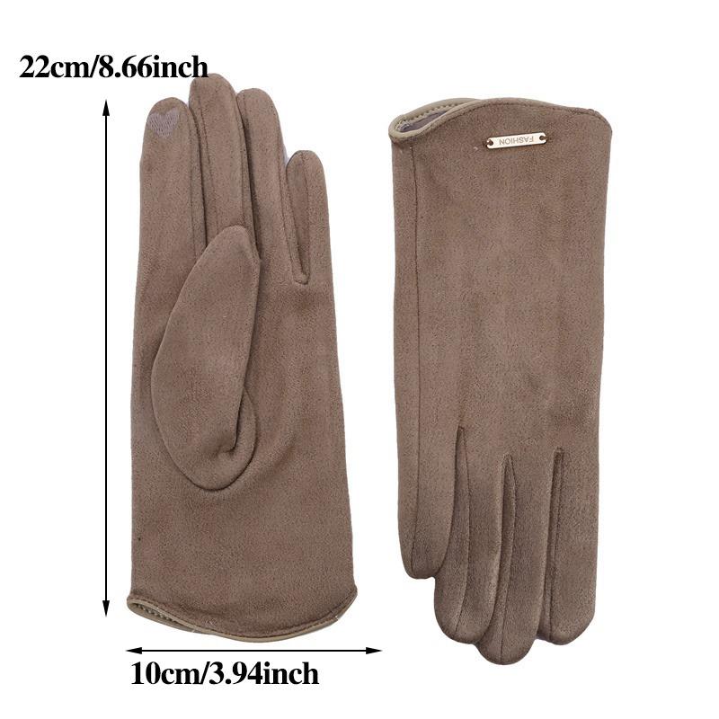 Women Touch Screen Gloves Fashion Mittens Autumn Winter Warm Thin Cashmere Solid Cycling Drive Suede Fabric Elegant Windproof