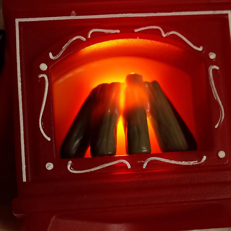 Dollhouse Miniature Fireplace Glowing Stove Model House Furniture Kitchen Living Scene Decor Toy