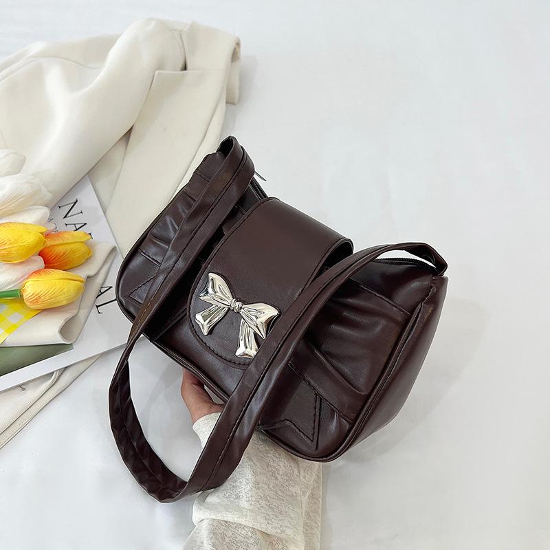 Solid Color Beautiful Niche Armpit Bag New Trendy Fashion Versatile Portable Shoulder Pleated Bag