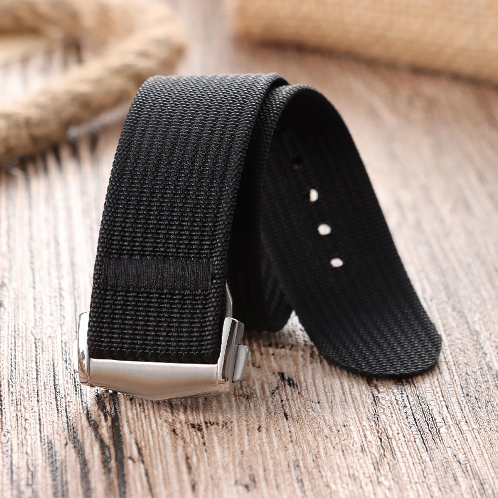 Premium Ribbed Watch Band Deployant Clasp Nylon 20mm 22mm Watch Strap for Omega Folding Buckle Watchband Sport Wristband For Men