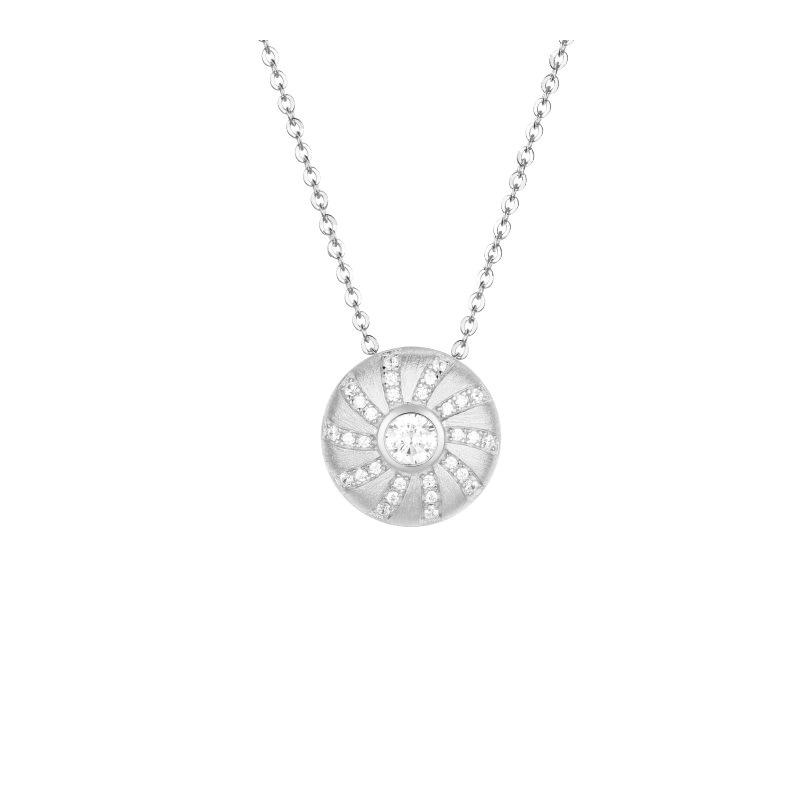 S925 Sterling Silver Natural Stone Pendant Necklace Elegant Women Jewelry