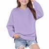 Girls' Fashion Casual Long Sleeve Color Sweatshirt for Everyday Wear