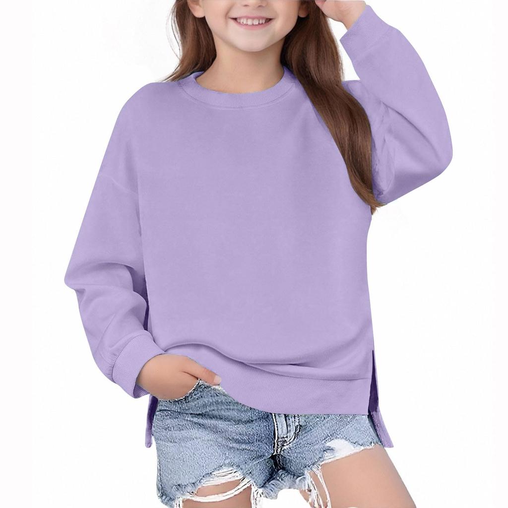 Girls' Fashion Casual Long Sleeve Color Sweatshirt for Everyday Wear