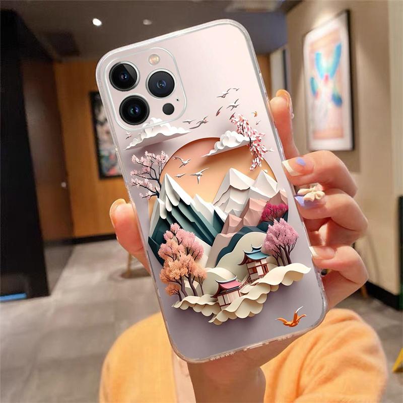 Landscape Art Phone Case For iphone 17 Pro Max Air 16 15 14 13 Pro Max 15 16 Pro 15Plus