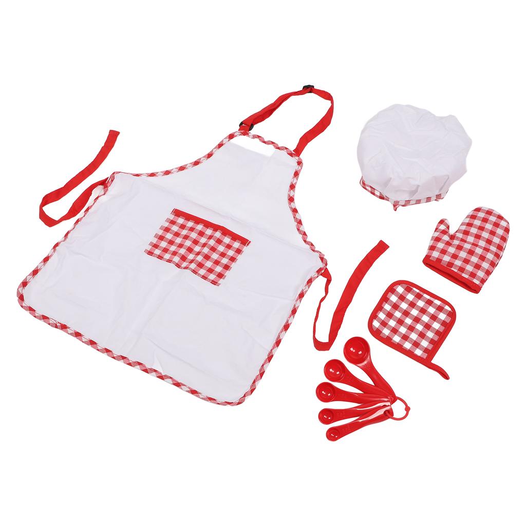 Conjunto de fantasia de chef infantil, avental com alça ajustável, chapéu de chef, conjunto de cozinha e panificação para meninas Tod