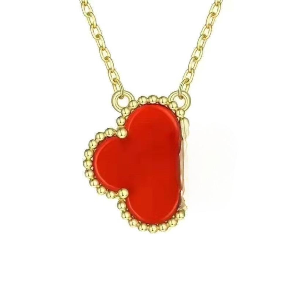 V Gold Four-leaf Clover Plated 18K Gold Necklace with Jewelry Women's High Version White Fritillary Rose Gold Pendant Light Luxury Niche