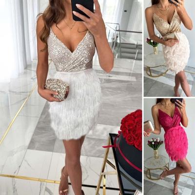 Dámské šaty sexy flitrové koktejlové šaty elegantní midi šaty bez rukávů s vysokým pasem na rande