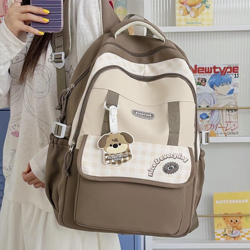 Schoolbag New School Bag Women's Large Capacity Lightweight Burden Reduction Ridge Protection Versatile Middle School Student Backpack Girls Campus