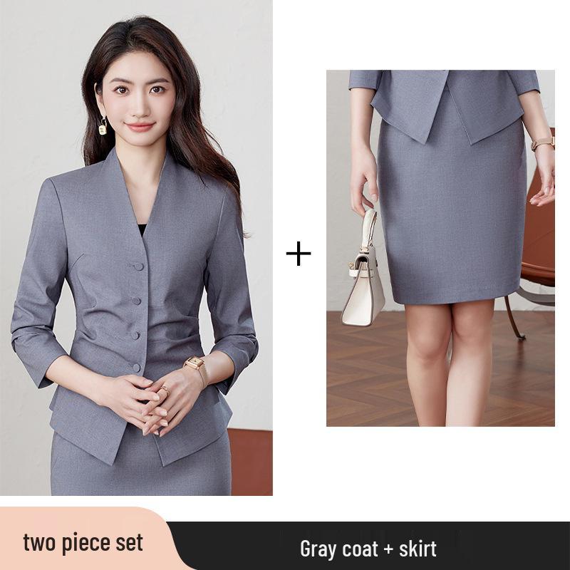 Women's Professional Suit Set: Elegant Business & Formal Wear for Medical, Beauty, Event Venues, and Reception Settings.