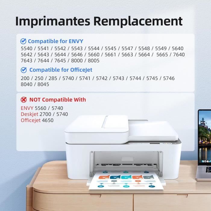 XL-Tintenpatrone - GENERIC - HP 62 - Schwarz und Farbe - Kompatibel mit Envy und OfficeJet - 2er-Pack