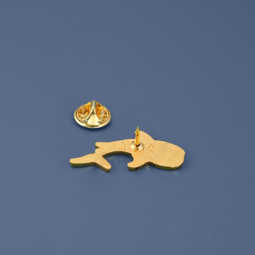 2 Pcs Vintage Whale Dolphin Badge Animal Fish Shaped Metal Badge Whale Dolphin Brooch Female