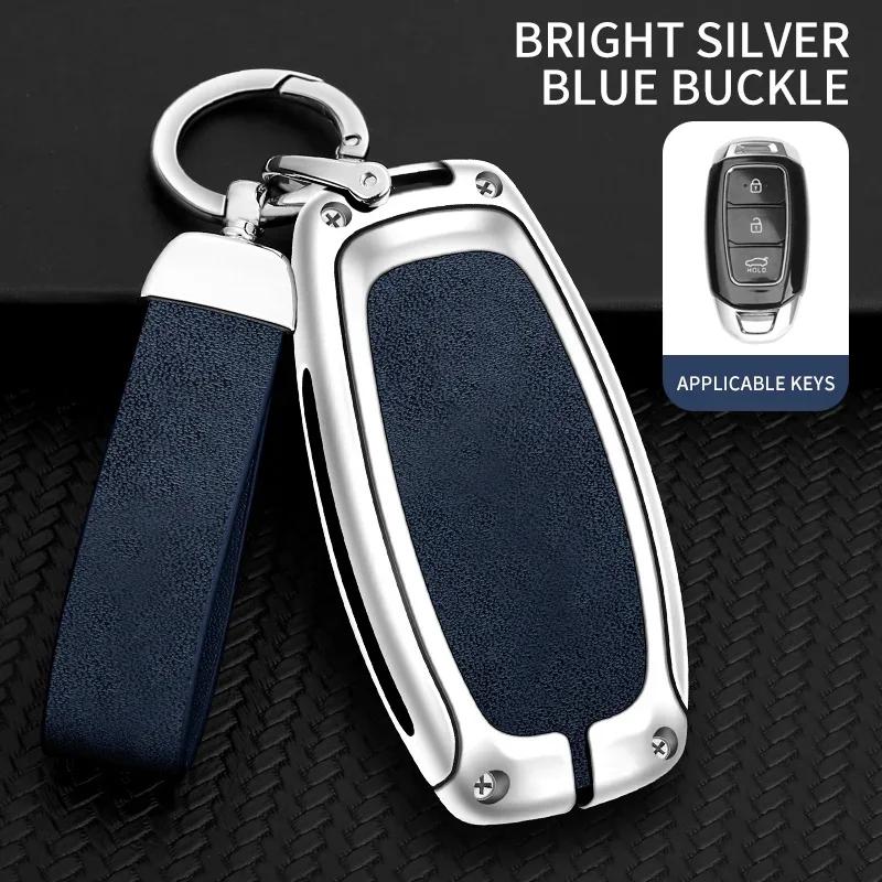 Zinc Alloy Car Key Case Cover Fob For Hyundai i30 Ix35 KONA Encino Solaris Azera Grandeur Ig Accent Santa Fe Palisade Key Shell