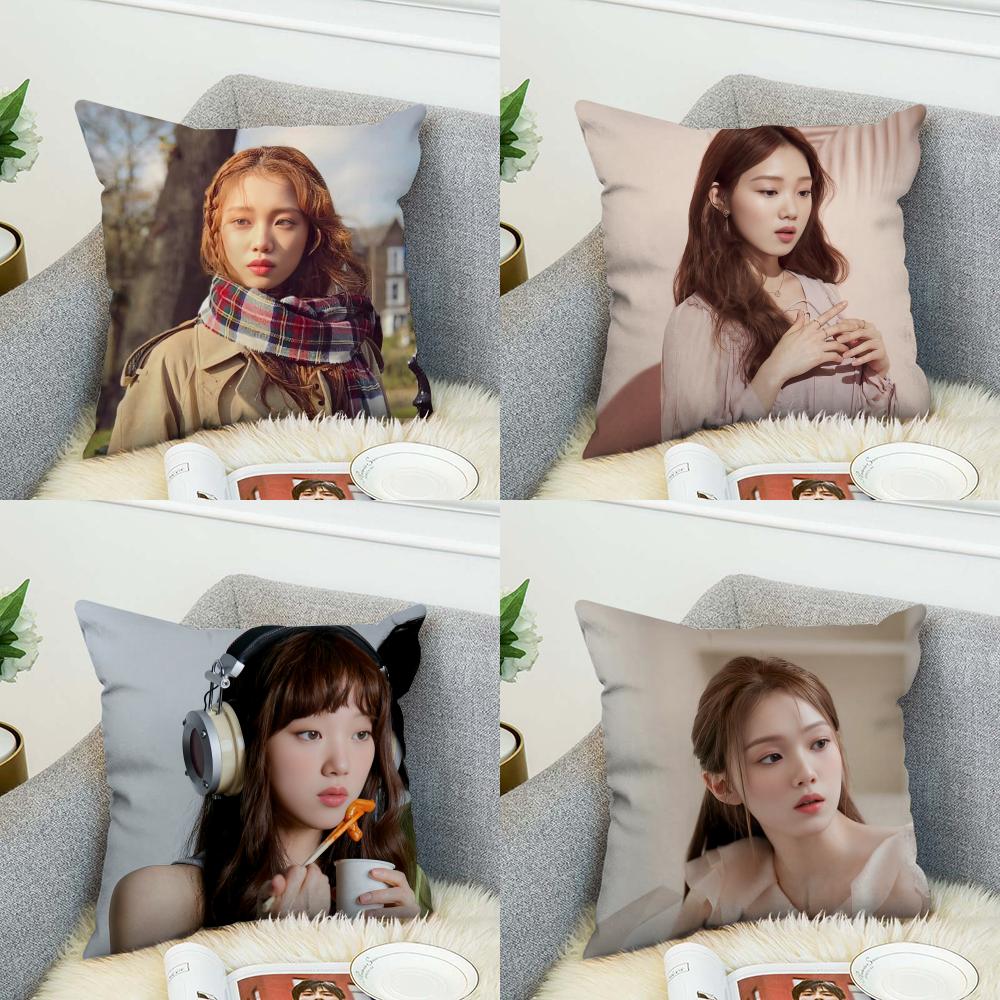 Actor Lee Sung Kyung Pillow Case For Car Sofa Decorative Home Doublesided Print Plush Square Throw Pillow Cushion Cover