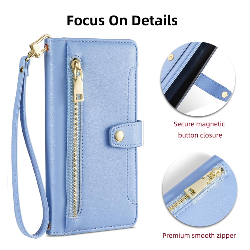 For Infinix Note 40 Pro 4G Crossbody Phone Case PU Leather Wallet Zipper Phone Cover