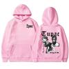 Rapper Tupac 2pac Hoodie Men's and Women's Sportswear Neutral Hoodie Fashion Letter Printed Pattern Hip Hop Sportswear Casual