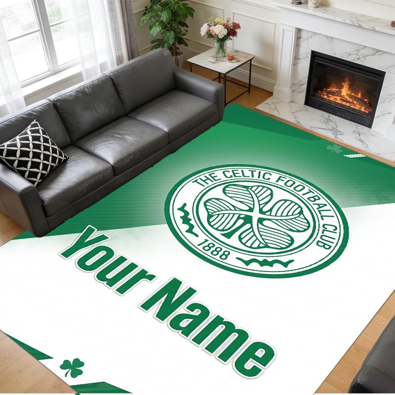 Crystal Velvet Rug Custom Name Text, Soft Non Slip Floor Mat Home DecorCeltic FC