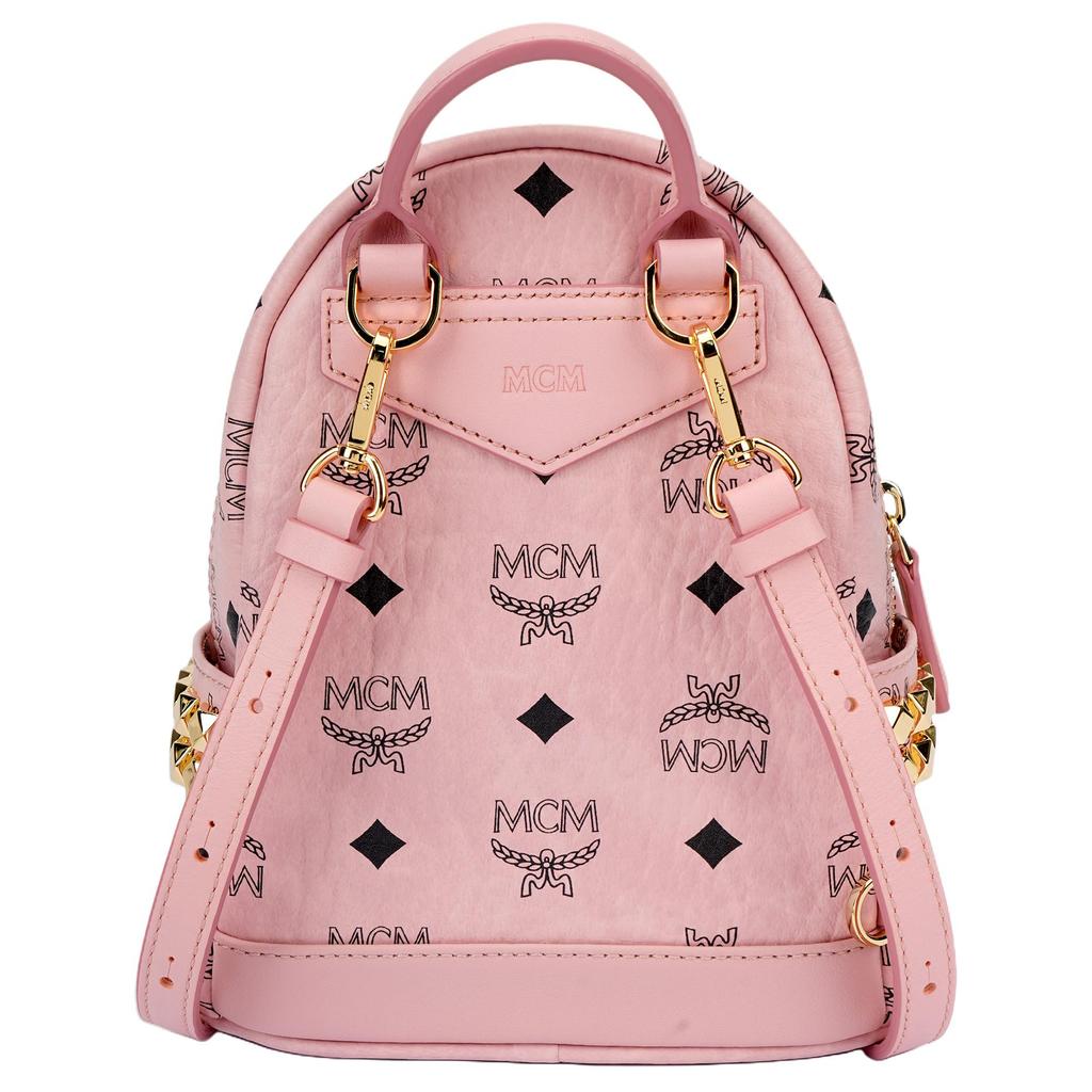 MCM Stark Bebe Boo Studded Design Faux Leather Mini Backpack Women backpack Pink MMKEAVE17PZ001