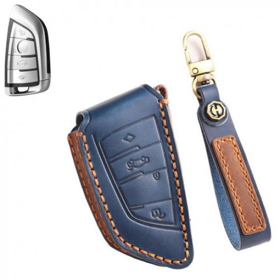 Genuine Leather Car Key Case Cover For BMW X1 X2 X3 X4 X5 X6 X7 1 2 3 4 5 6 7 8