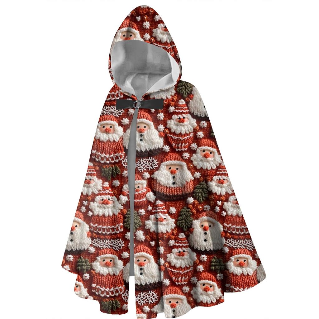 Juleprint - unisex retro vertikal kappe lang kappe med hette