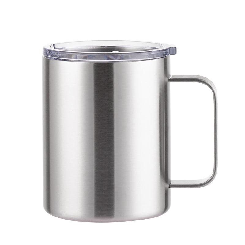 12oz Stainless Steel Double Wall Insulated Coffee Cup with Handle - Portable Office Mug 12oz