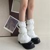 Women's Insulated Thermal Padded Puffer Leg Warmers Outdoor Cold Weather Plush Hem Quilted Boot Covers Gaiters Socks