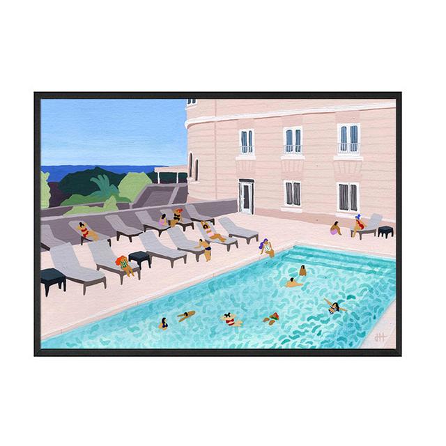 Abstract Minimalist Swimming Pool Holiday Illustration Office Decor Canvas Painting Wall Art Picture Poster Print Home No Frame